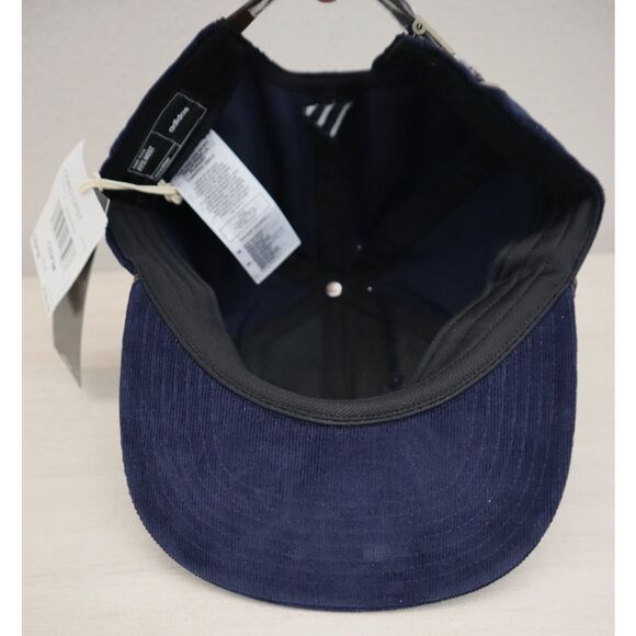Adidas IM9239 Men's OSFM Navy Blue Leather Cord Corduroy Golf Strapback Hat - Picture 8 of 10